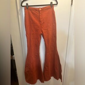 Free People Flare Jeans - Burnt Orange